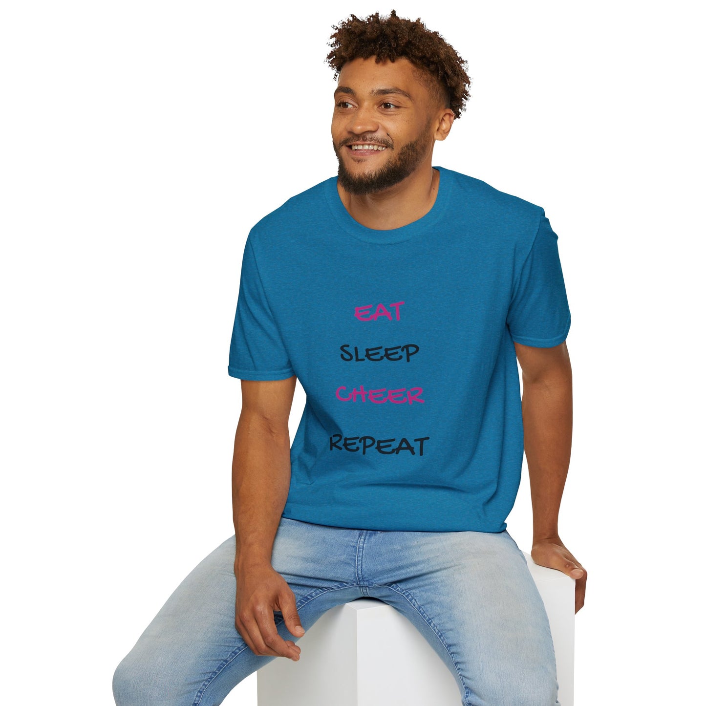 EAT.SLEEP.CHEER.REPEAT Adult T-Shirt