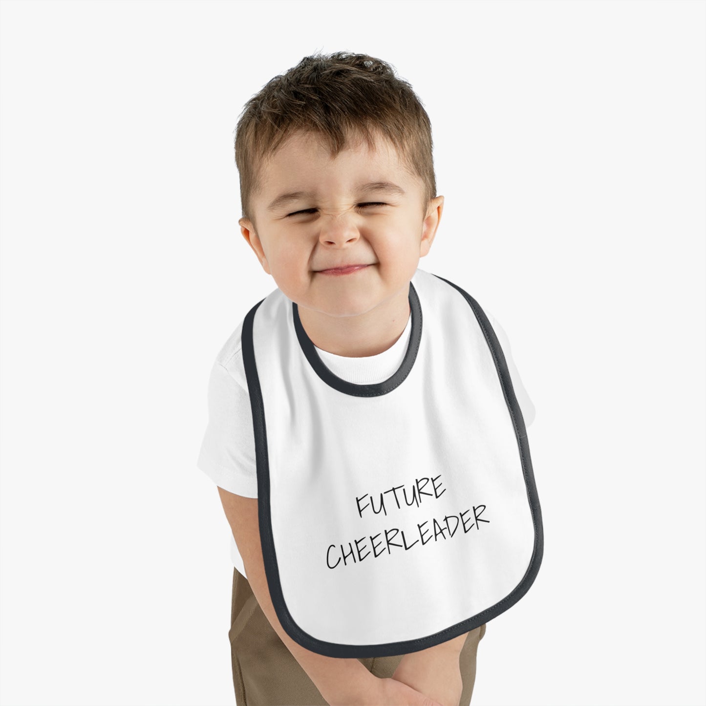 FUTURE CHEERLEADER Baby Contrast Trim Jersey Bib