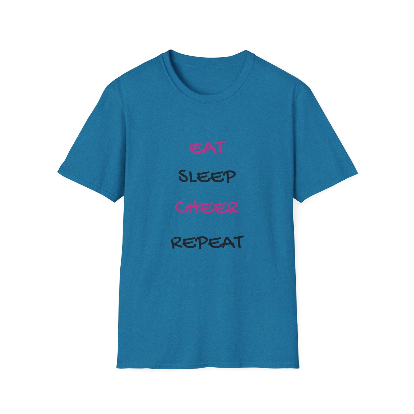 EAT.SLEEP.CHEER.REPEAT Adult T-Shirt