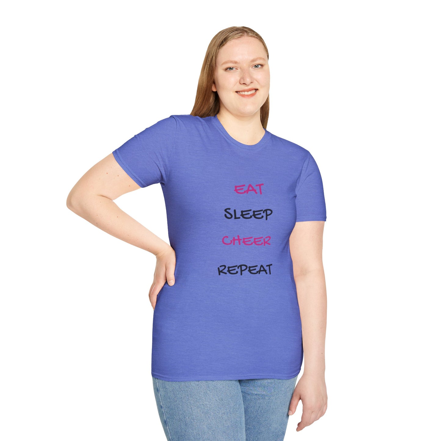 EAT.SLEEP.CHEER.REPEAT Adult T-Shirt