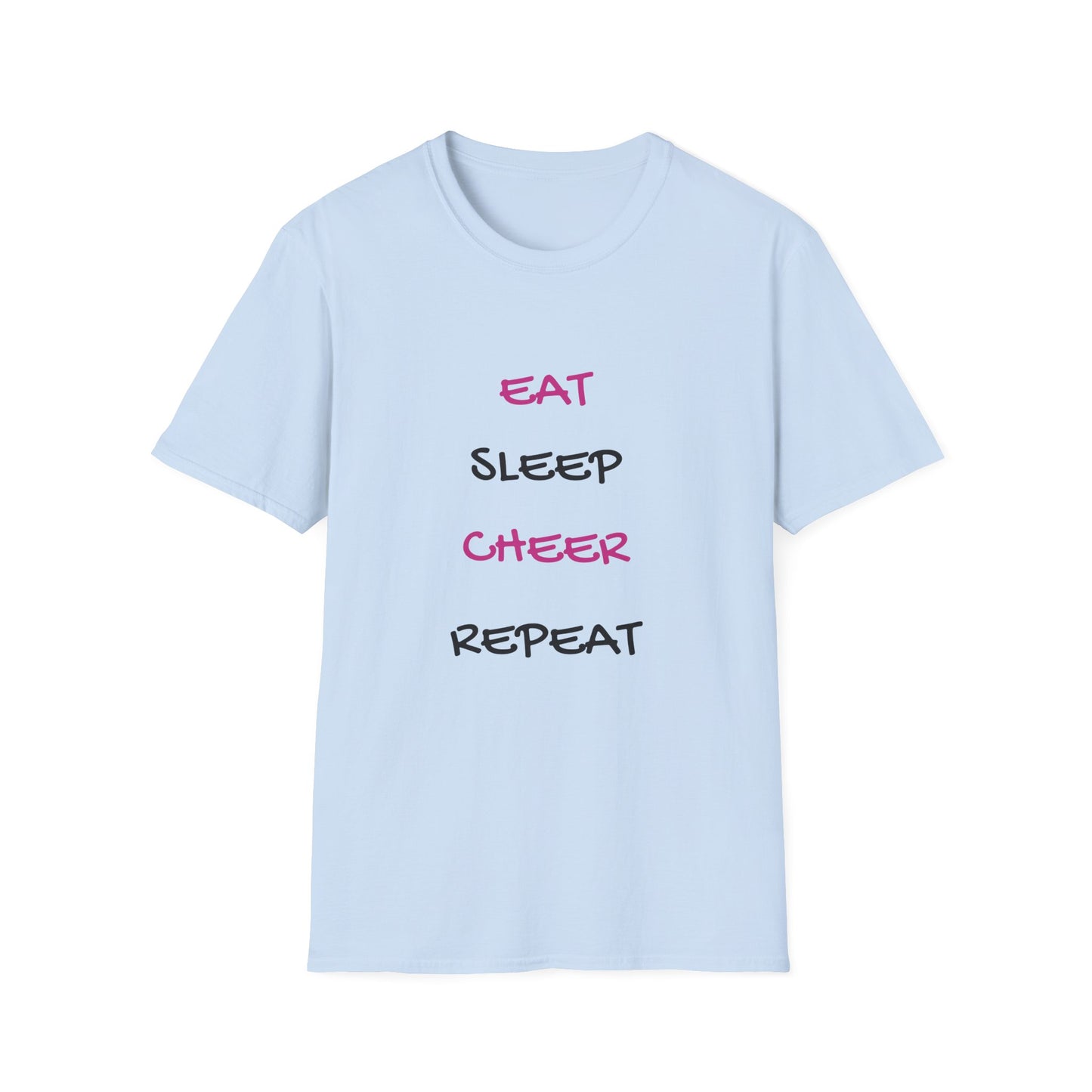 EAT.SLEEP.CHEER.REPEAT Adult T-Shirt