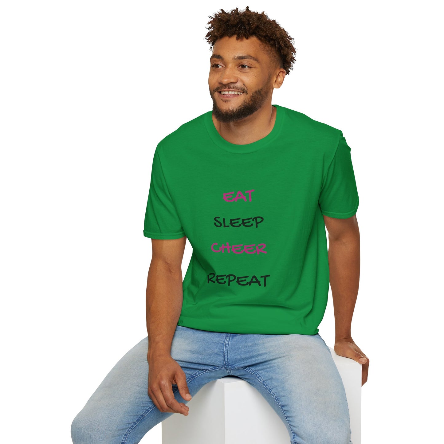 EAT.SLEEP.CHEER.REPEAT Adult T-Shirt