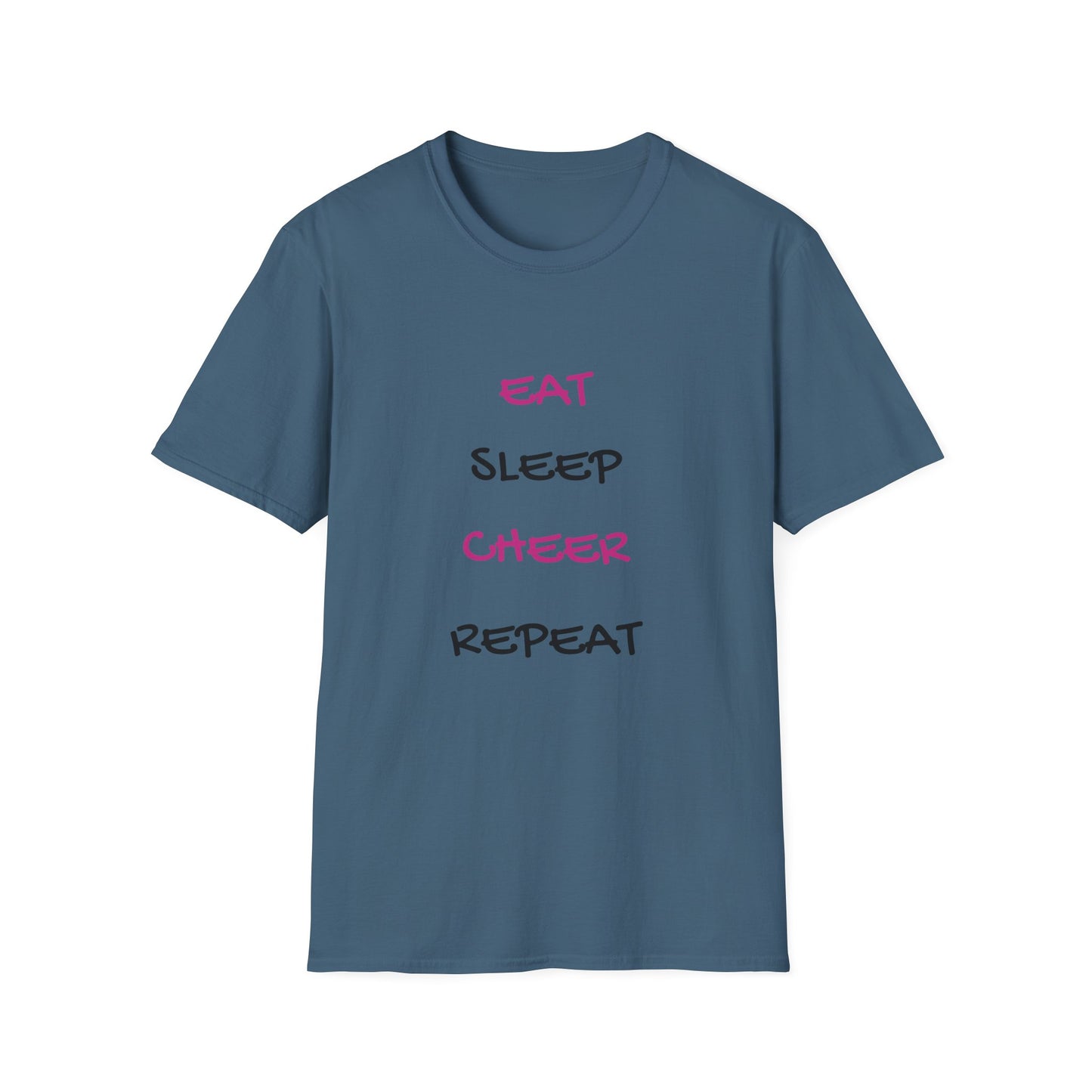 EAT.SLEEP.CHEER.REPEAT Adult T-Shirt