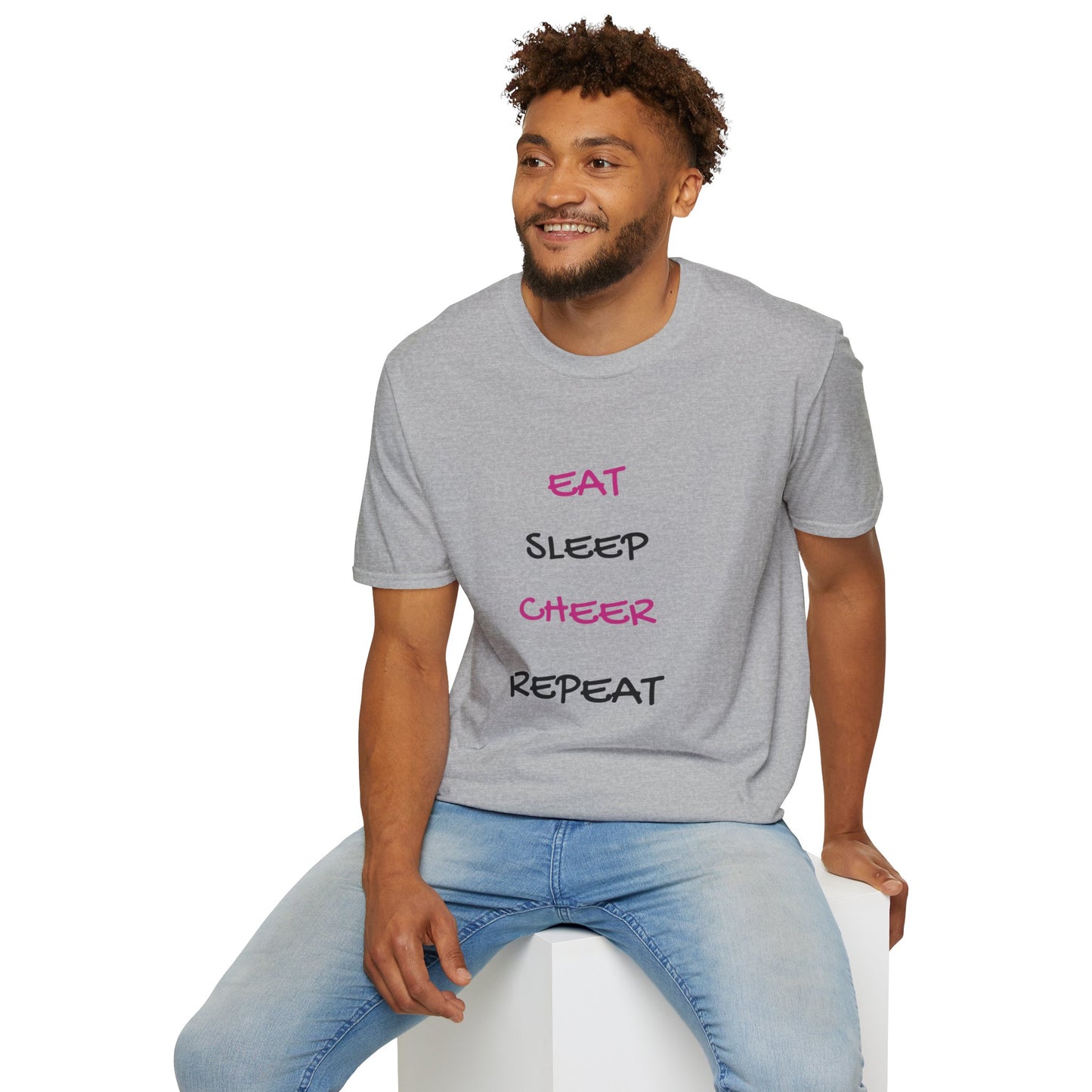 EAT.SLEEP.CHEER.REPEAT Adult T-Shirt