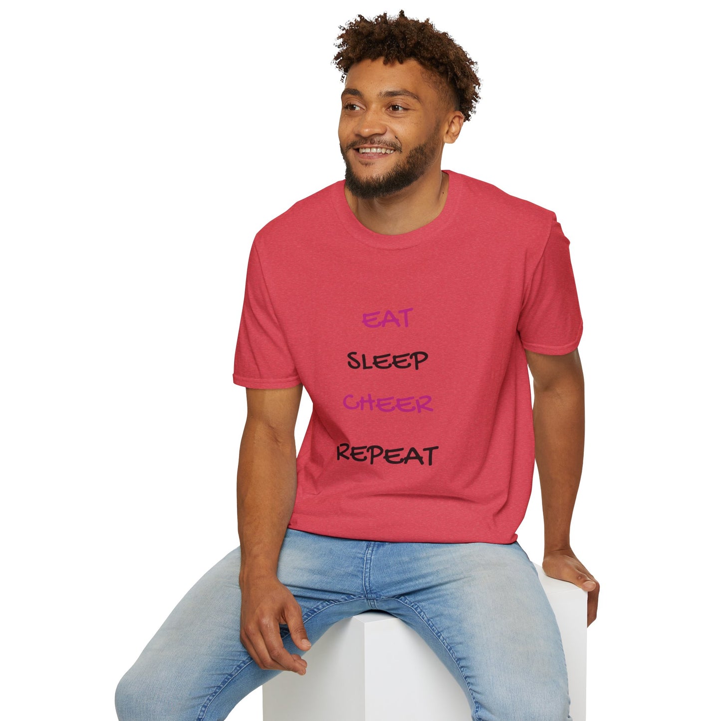 EAT.SLEEP.CHEER.REPEAT Adult T-Shirt