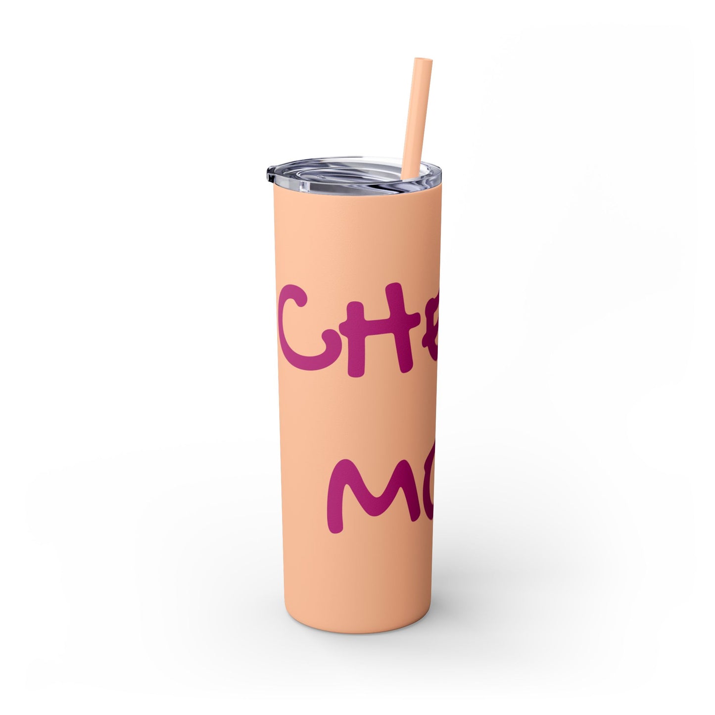 CHEER MOM Skinny Tumbler with Straw, 20ox