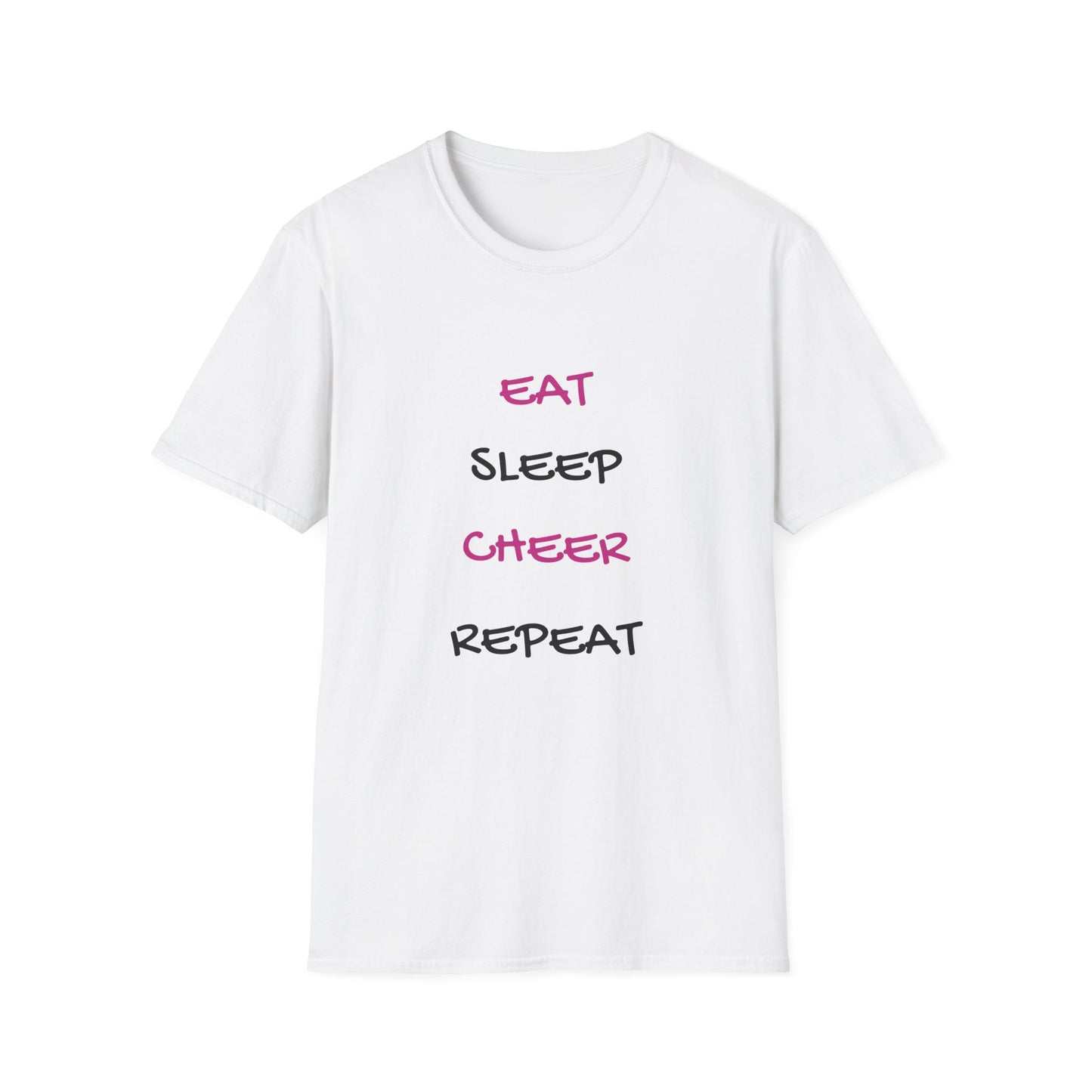 EAT.SLEEP.CHEER.REPEAT Adult T-Shirt