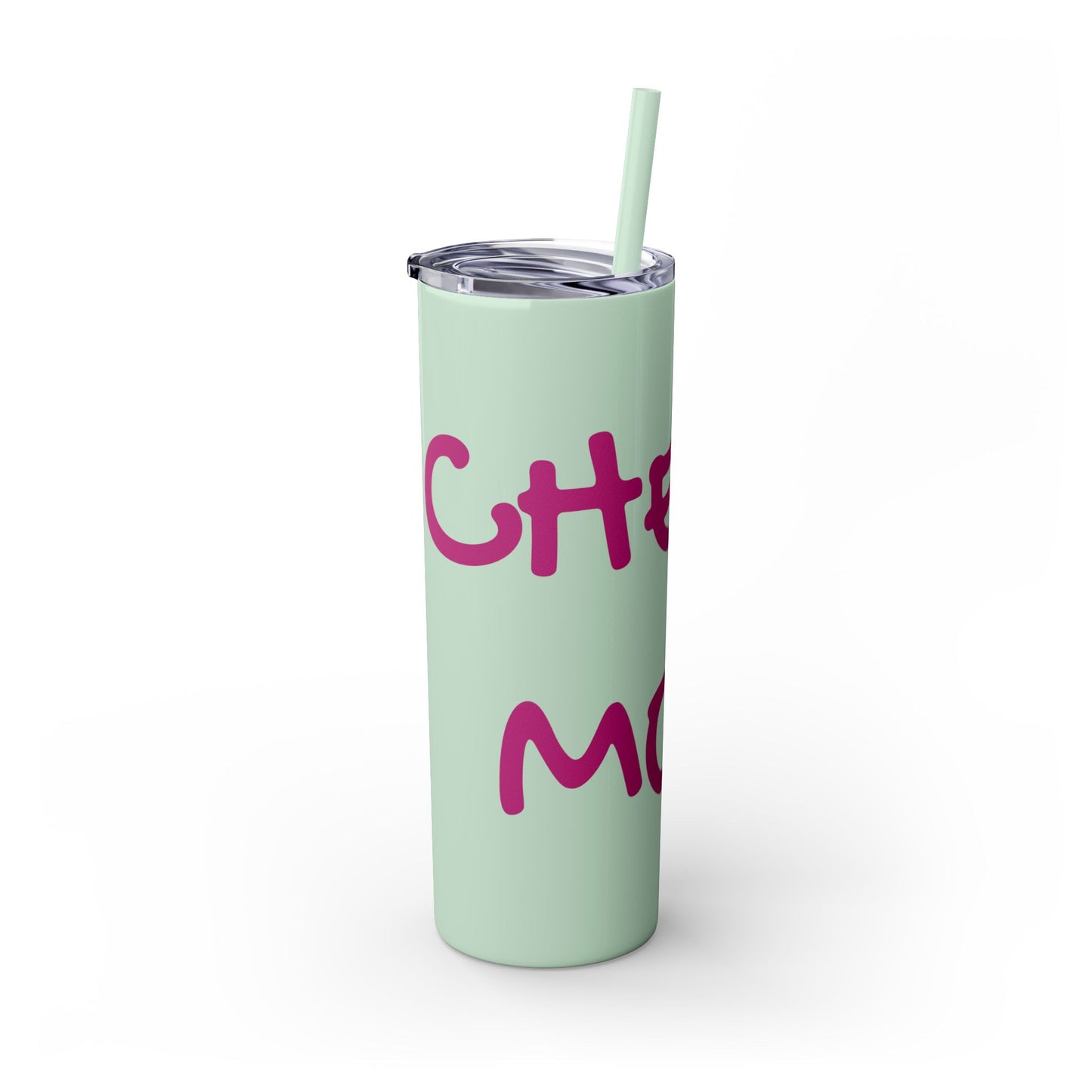 CHEER MOM Skinny Tumbler with Straw, 20ox