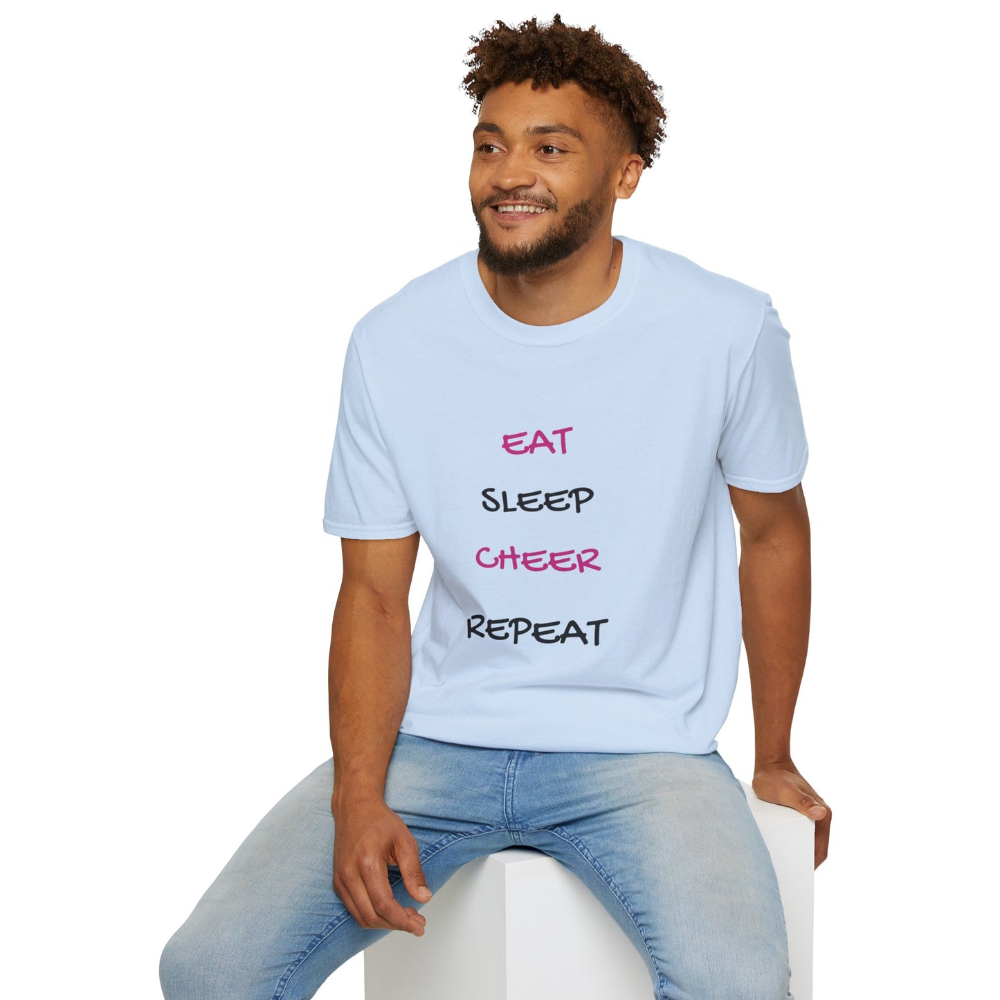 EAT.SLEEP.CHEER.REPEAT Adult T-Shirt