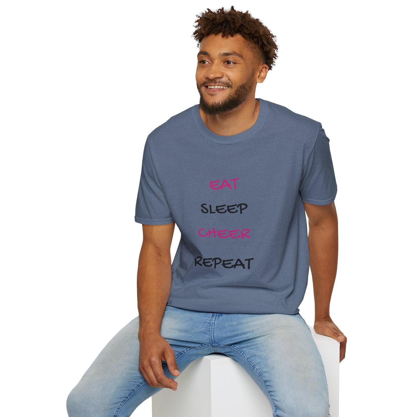 EAT.SLEEP.CHEER.REPEAT Adult T-Shirt