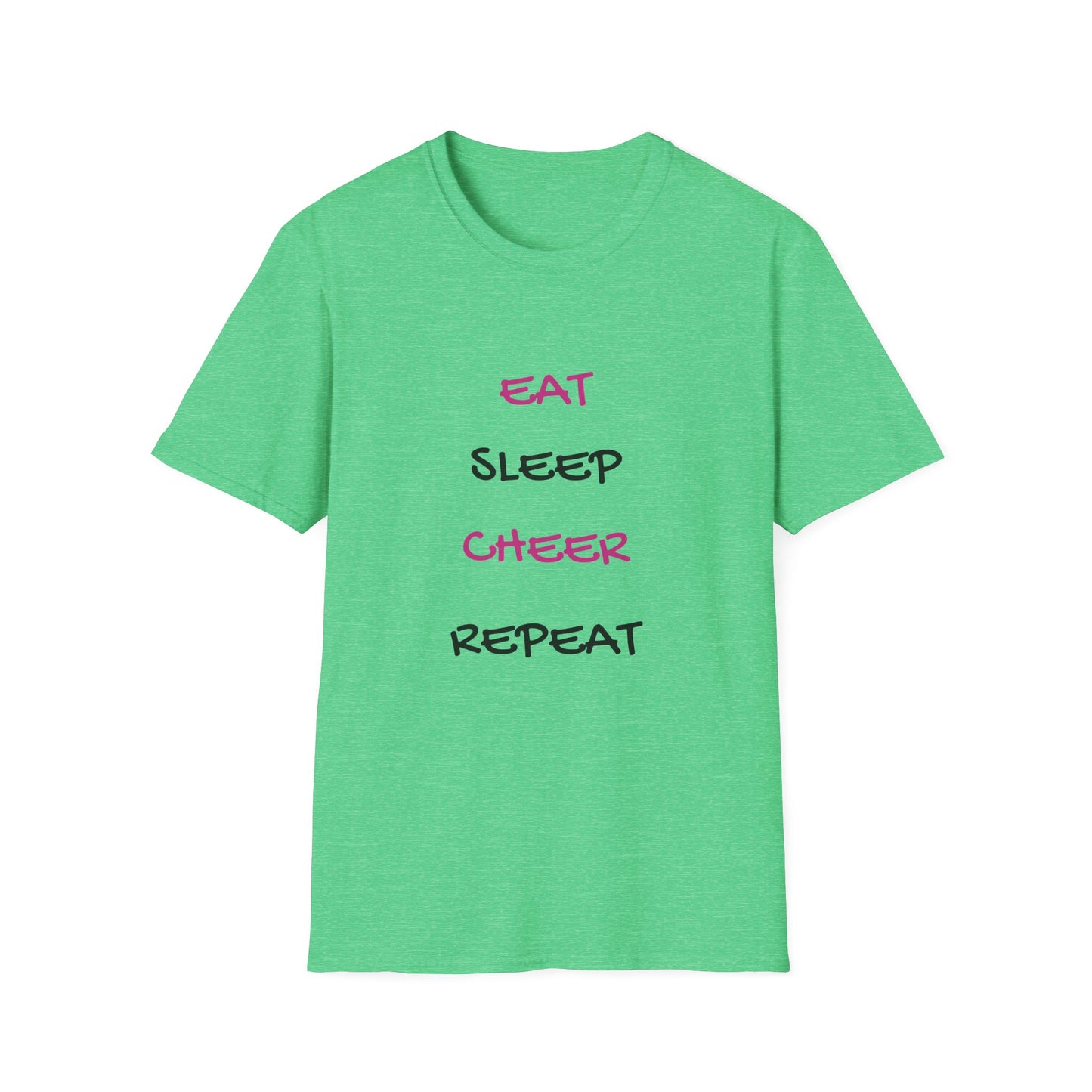 EAT.SLEEP.CHEER.REPEAT Adult T-Shirt