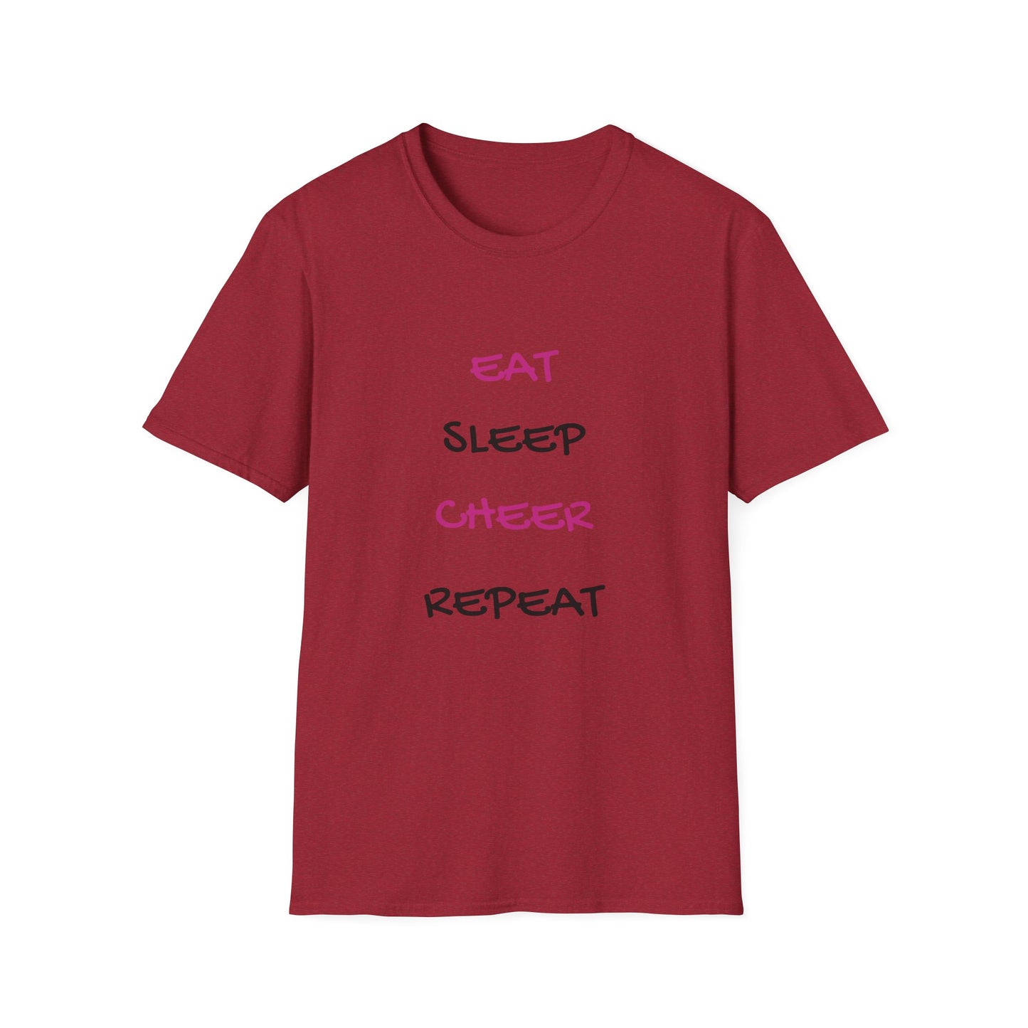 EAT.SLEEP.CHEER.REPEAT Adult T-Shirt