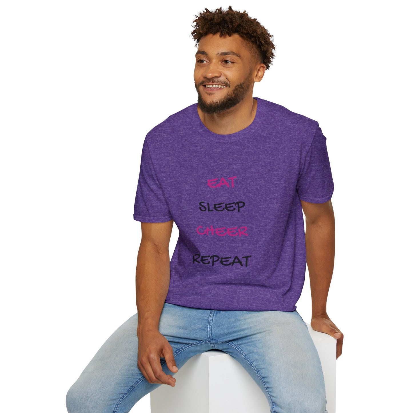 EAT.SLEEP.CHEER.REPEAT Adult T-Shirt
