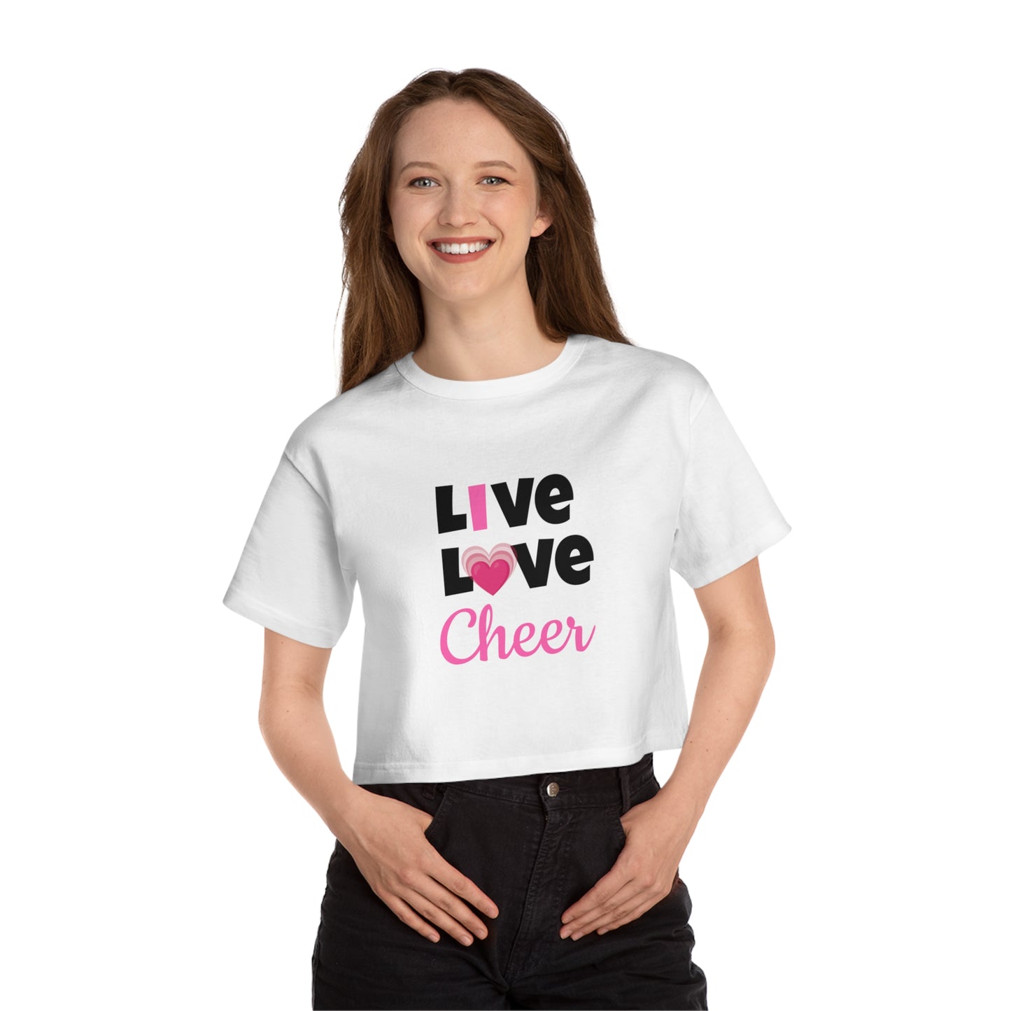 Live, Love, Cheer Cropped T-Shirt