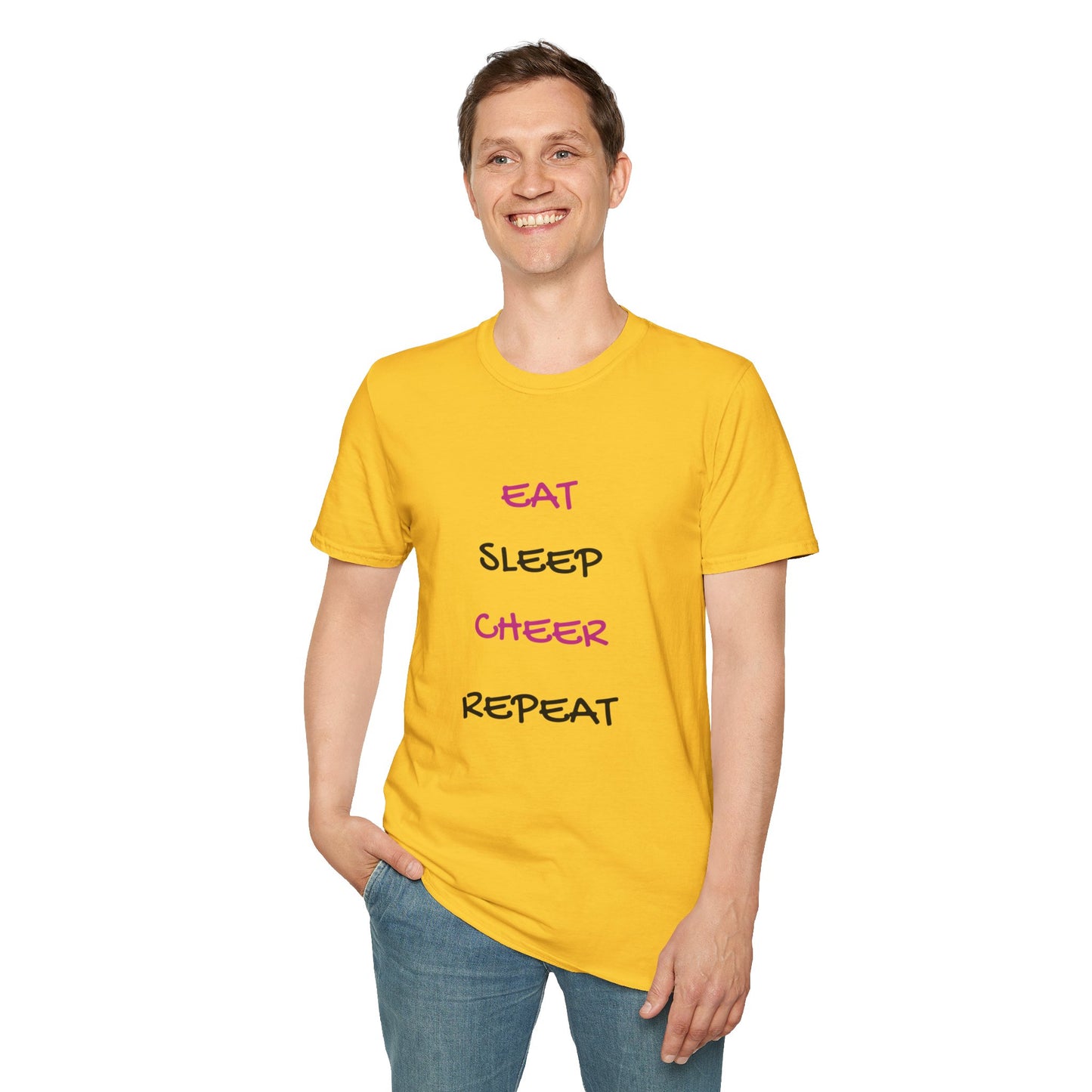 EAT.SLEEP.CHEER.REPEAT Adult T-Shirt