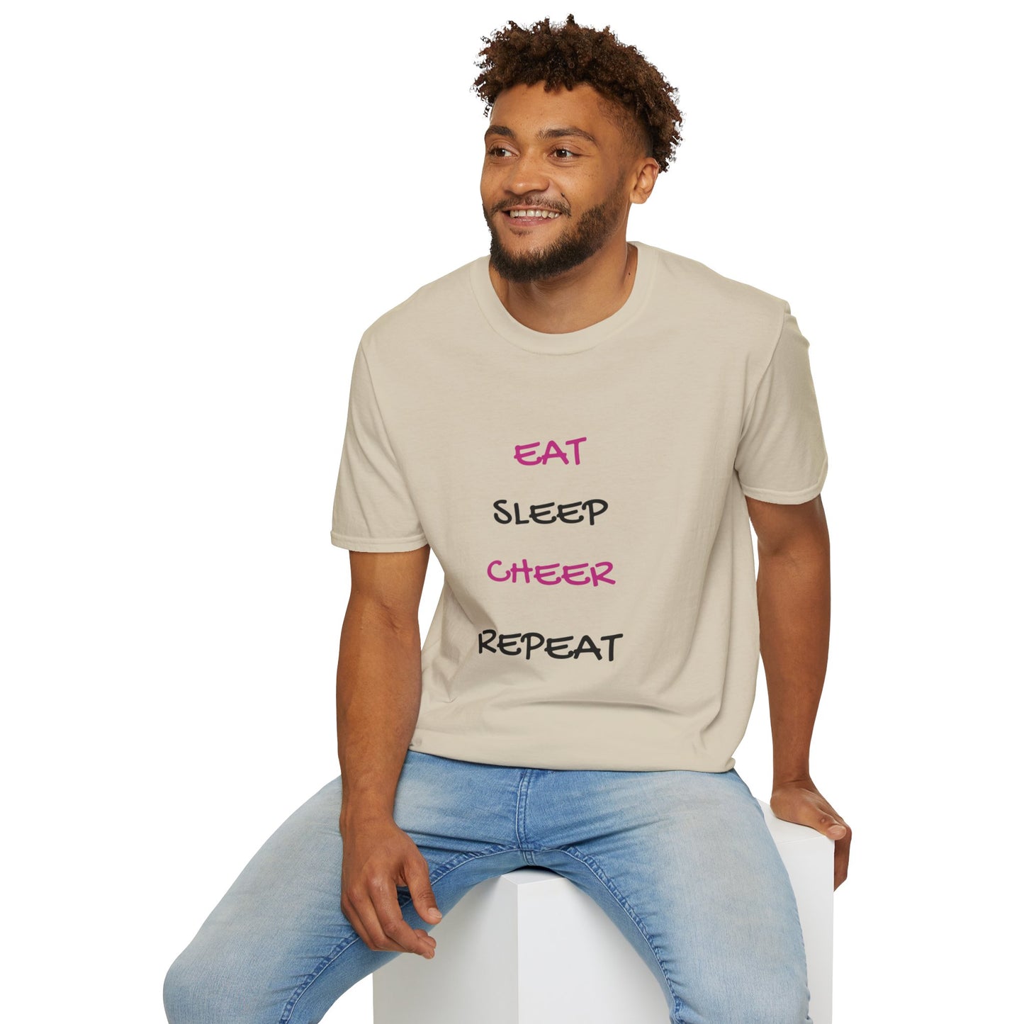 EAT.SLEEP.CHEER.REPEAT Adult T-Shirt