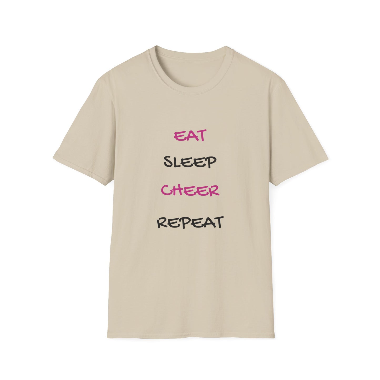 EAT.SLEEP.CHEER.REPEAT Adult T-Shirt
