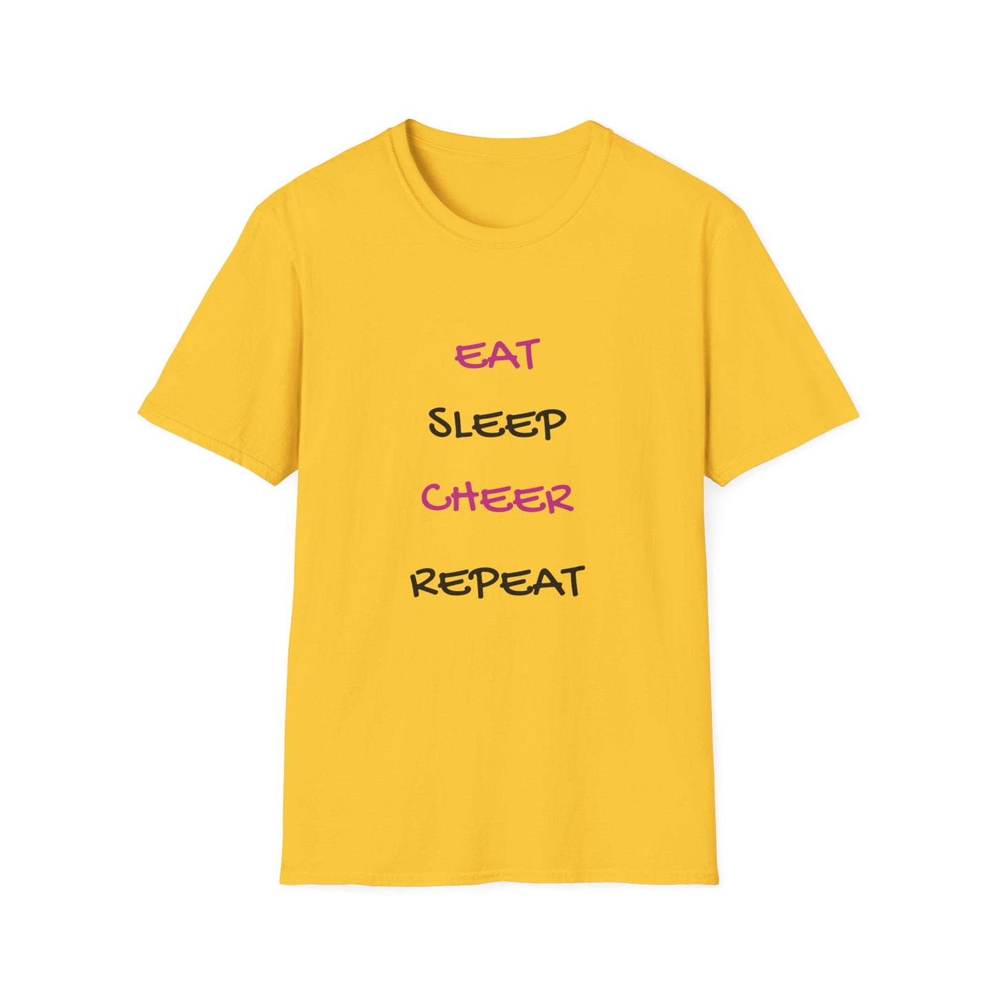 EAT.SLEEP.CHEER.REPEAT Adult T-Shirt
