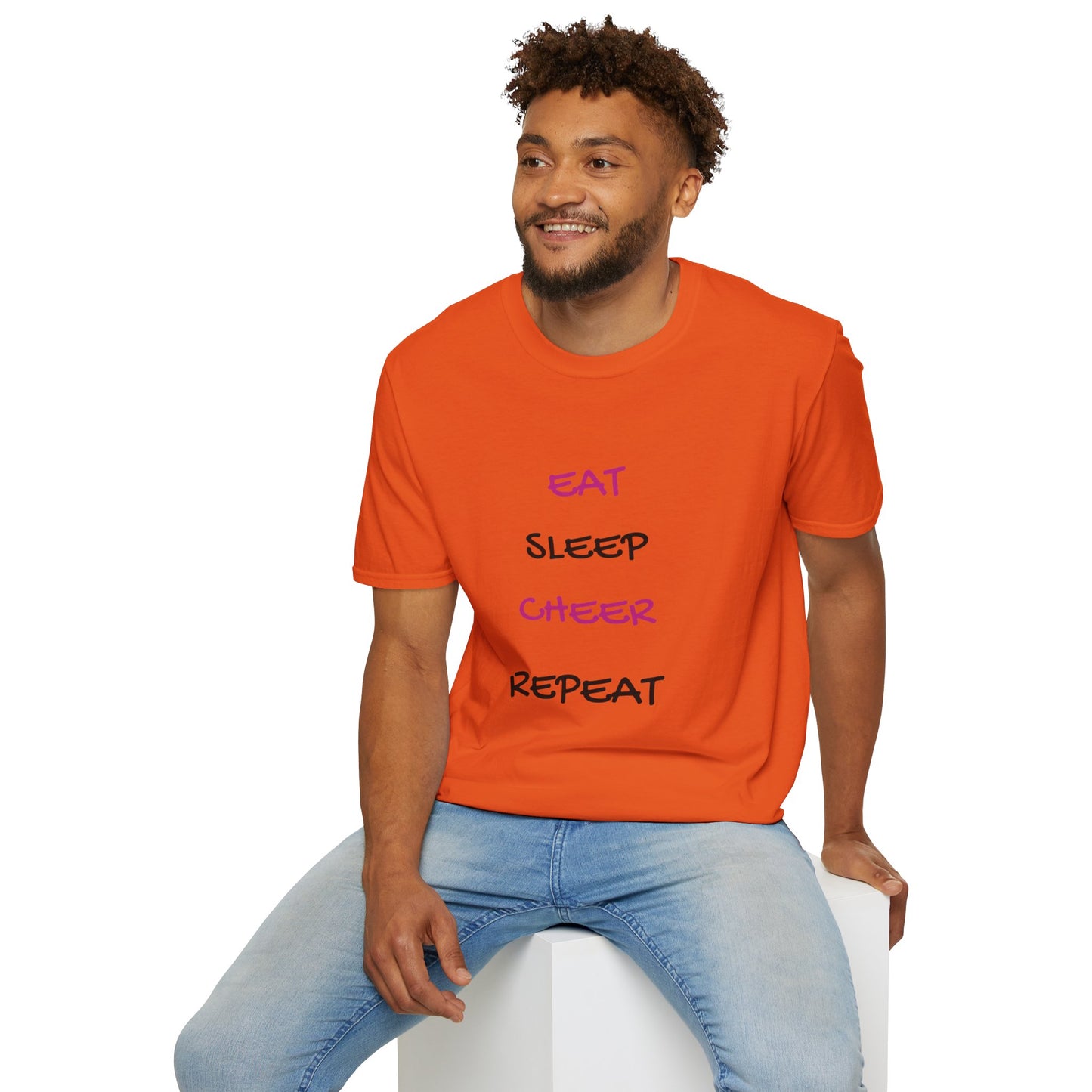 EAT.SLEEP.CHEER.REPEAT Adult T-Shirt
