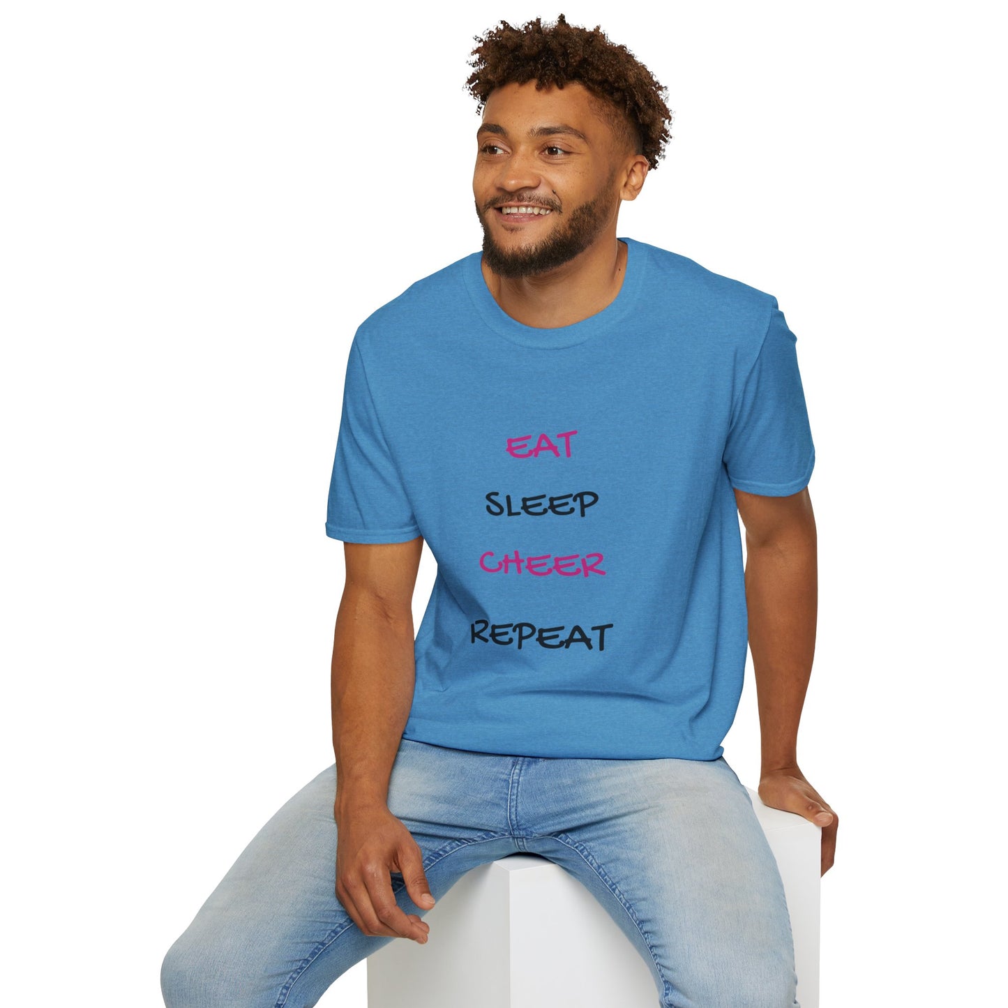 EAT.SLEEP.CHEER.REPEAT Adult T-Shirt