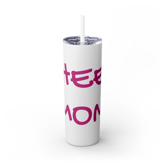 CHEER MOM Skinny Tumbler with Straw, 20ox