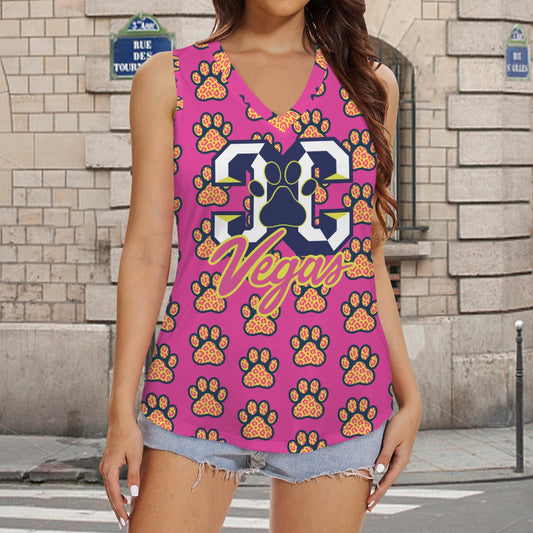 CheerCats V-Neck Sleeveless Tank Top